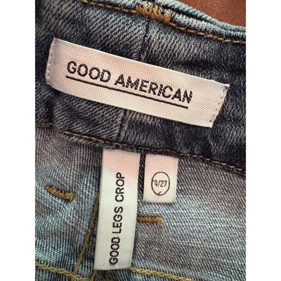 Good American Denim Good Legs Crop High Rise Ripped Skinny Jeans Size 27 US 4 - Picture 4 of 11